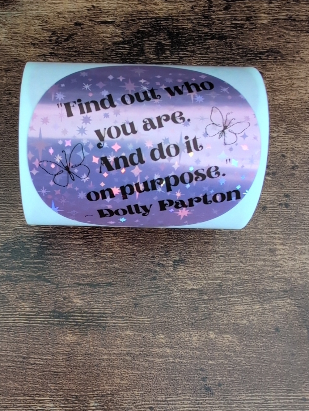 Dolly Parton Quote Inspirational Stickers Bundle of 50 Pink Holographic 2x2